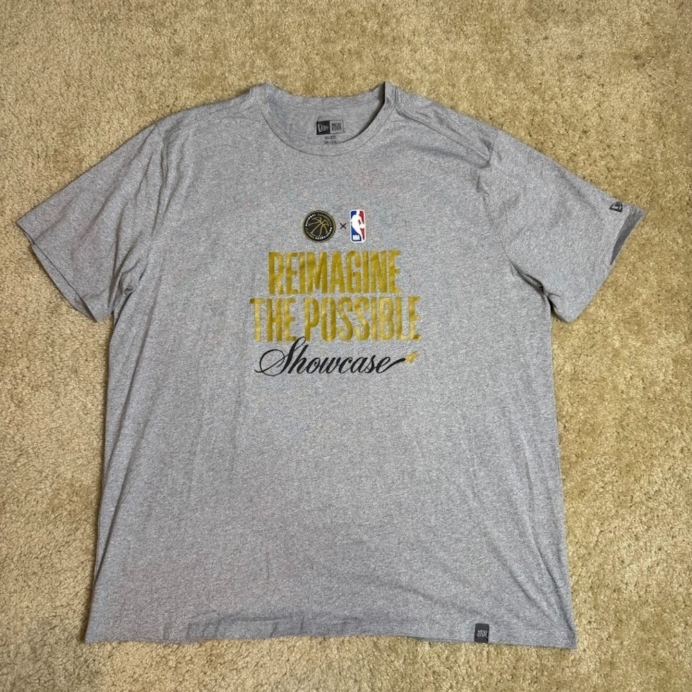 New Era NBA Reimagine The Possible Showcase T Shirt Mens 2XL Gray Tee